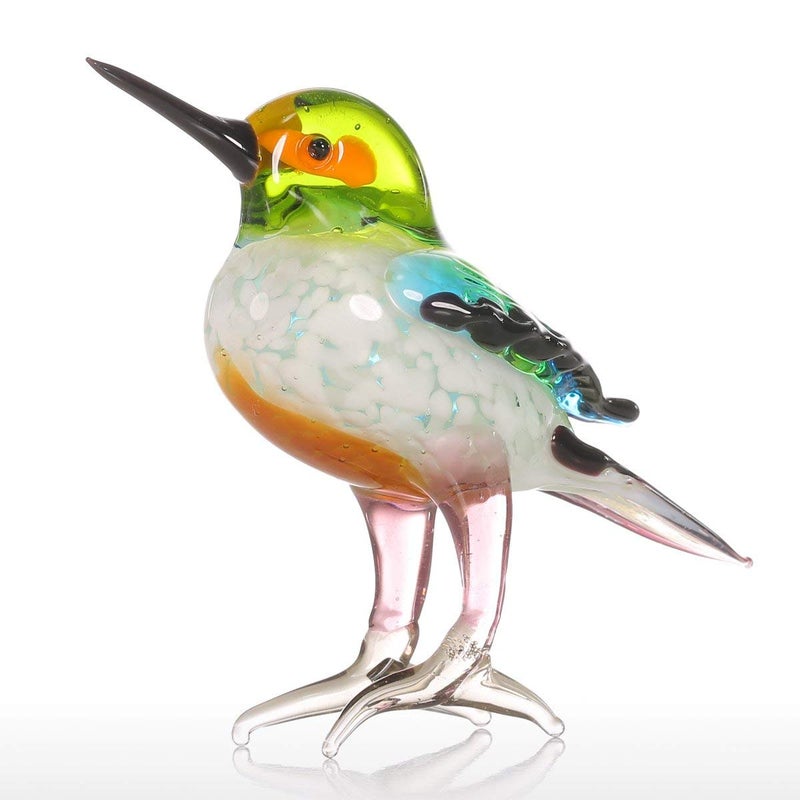 TOOARTS Too-arts Tiny Bird Glass Sculpture Ornament Bird Figurine Hand Blown Statue Multicolor - Image 4